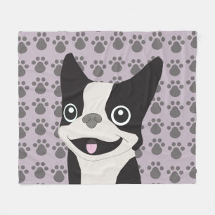 Boston Terrier, Lila Flieder Fleecedecke