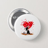 Boston Terrier Lover Heart Shape Boston Terrier Va Button (Vorne & Hinten)