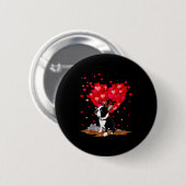 Boston Terrier Lover Heart Shape Boston Terrier Va Button (Vorne & Hinten)