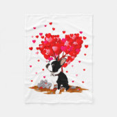Boston Terrier Lover Heart Shape Boston Terrier Va Fleecedecke (Vorderseite)