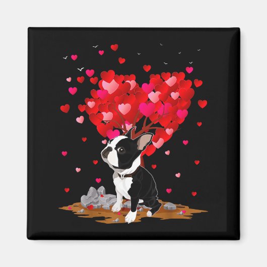 Boston Terrier Lover Heart Shape Boston Terrier Va Magnet (Vorne)