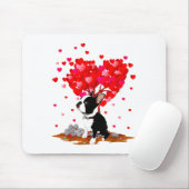 Boston Terrier Lover Heart Shape Boston Terrier Va Mousepad (Mit Mouse)
