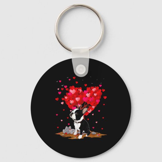 Boston Terrier Lover Heart Shape Boston Terrier Va Schlüsselanhänger (Vorderseite)