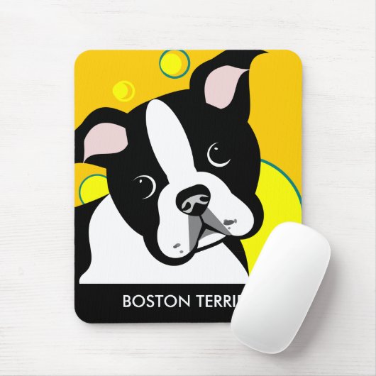 Boston Terrier Lover Mouse Pad Mousepad (Mit Mouse)