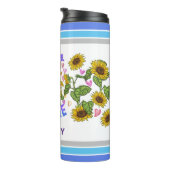 Boston Terrier Lover Sonnenblumentrainer Floral Thermosbecher (Nach rechts gedreht)