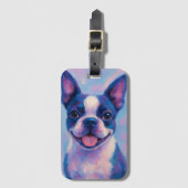 Boston Terrier Luggage Tag Gepäckanhänger (Vorderseite Vertikal)