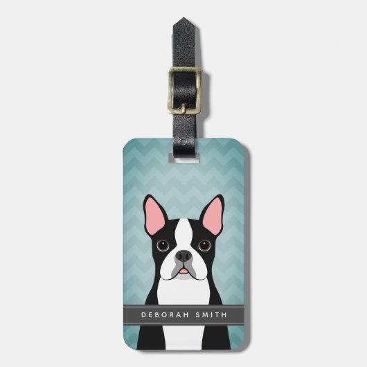 Boston Terrier Luggage Tags Gepäckanhänger (Vorderseite vertikal)