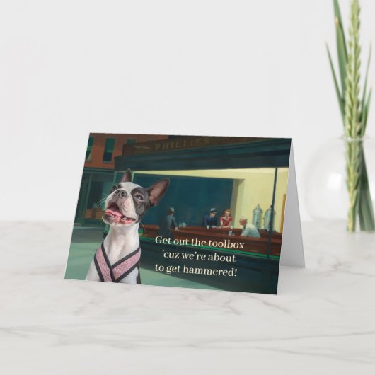 Boston Terrier Lustig Karte (Vorderseite)