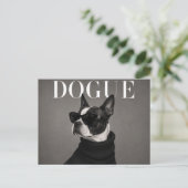 Boston Terrier Luxus-Editorial Postkarte (Stehend Vorderseite)