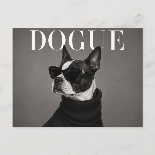 Boston Terrier Luxus-Editorial Postkarte (Vorderseite)