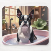 Boston Terrier macht einen Bubble Mousepad (Vorne)