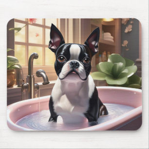 Boston Terrier macht einen Bubble Mousepad
