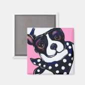 BOSTON TERRIER MAGNET (Vorderseite/Rückseite)