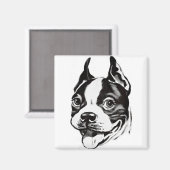 Boston Terrier Magnet (Vorderseite/Rückseite)