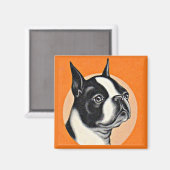 Boston Terrier Magnet (Vorderseite/Rückseite)