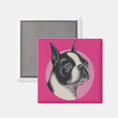 Boston Terrier Magnet (Vorderseite/Rückseite)