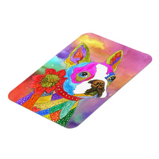 Boston Terrier Magnet 3"x4 (Linke Seite)