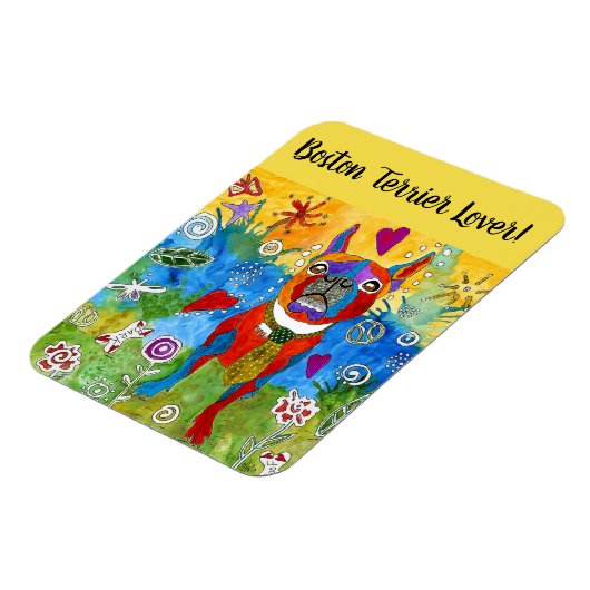 Boston Terrier Magnet 3"x4 (Linke Seite)