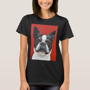 Boston Terrier Malerei in Acrylicen von Jimmie Bar T-Shirt