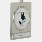 Boston Terrier Mama 2 Banner-Ornament Silber (Rechts)