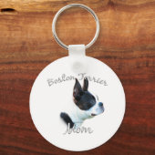 Boston Terrier Mama 2 Schlüsselanhänger (Rückseite)