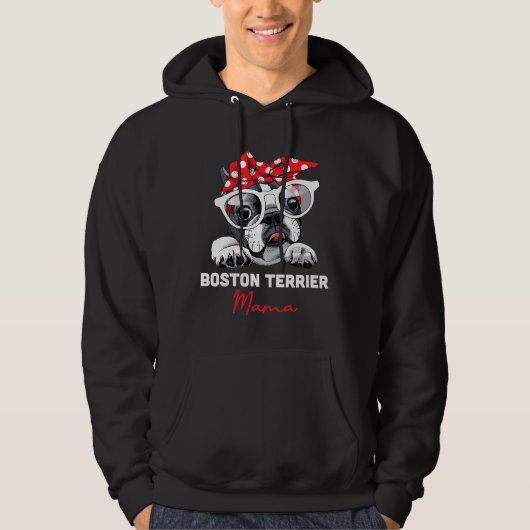 Boston Terrier Mama Niedlich Bostie Dog Mama Funny Hoodie (Vorderseite)