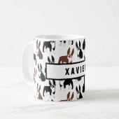 Boston Terrier Mama oder Vater Name Kaffeebezeichn Kaffeetasse (Vorderseite Links)