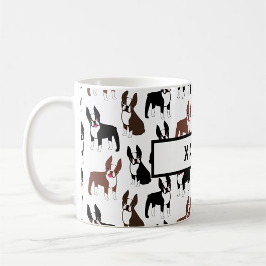 Boston Terrier Mama oder Vater Name Kaffeebezeichn Kaffeetasse (Links)
