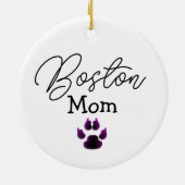 Boston Terrier Mama Paw Print Keramik Ornament (Hinten)
