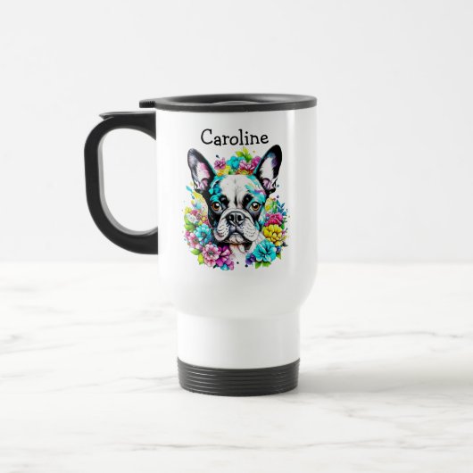 Boston Terrier Mama Personalisiert Reisebecher (Links)