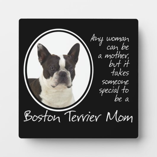 Boston Terrier Mama Plaque Fotoplatte (Vorderseite)