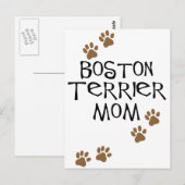 Boston Terrier Mama Postkarte (Vorne/Hinten)