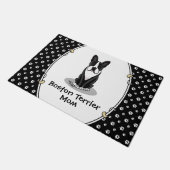 Boston Terrier Mama (schwarz) - Niedlicher Hund Fußmatte (Schrägansicht)