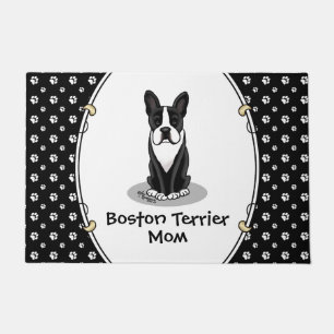 Boston Terrier Mama (schwarz) - Niedlicher Hund Fußmatte
