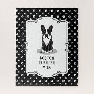 Boston Terrier Mama (schwarz) - Niedlicher Hund Puzzle