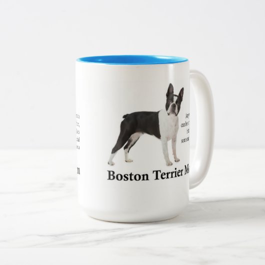 Boston-Terrier-Mama-Tasse Zweifarbige Tasse (VorderseiteRechts)