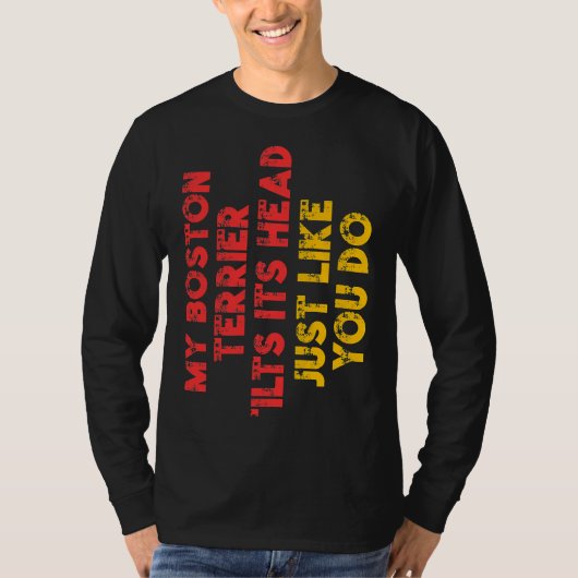 Boston Terrier Mama Vater Funny Dog Eigentümer T-Shirt (Vorderseite)