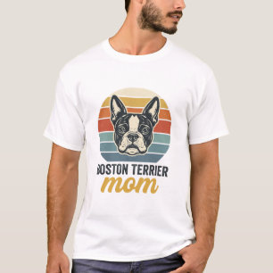Boston-Terrier-Mama Vintage Retro Hund T-Shirt