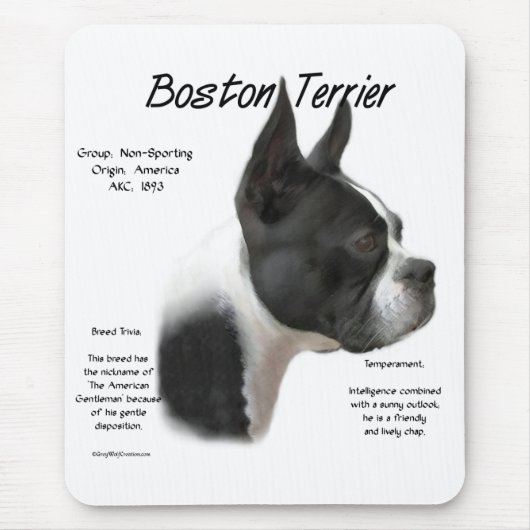 Boston Terrier Meet Breed Mousepad (Vorne)