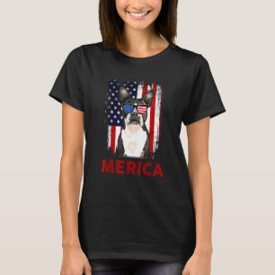 Boston Terrier Merica Patriotic American Flag 4. T-Shirt