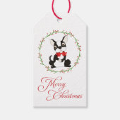 Boston Terrier Merry Christmas Geschenkanhänger (Vorderseite)