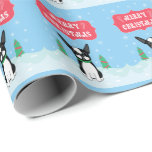 Boston Terrier Merry Christmas Geschenkpapier<br><div class="desc">Boston Terriers Winter Wonderland Festlicher Weihnachtsurlaub Geschenkwrake</div>