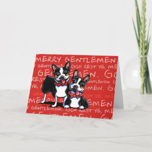 Boston Terrier Merry Gentlemen Weihnachten