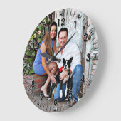 Boston Terrier - Miles Große Wanduhr (Winkel)