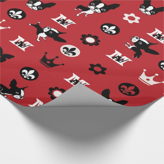 Boston Terrier Mirabelle Wrapping Paper Geschenkpapier (Ecke)