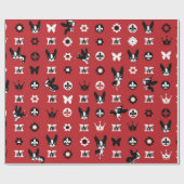 Boston Terrier Mirabelle Wrapping Paper Geschenkpapier (Flach)