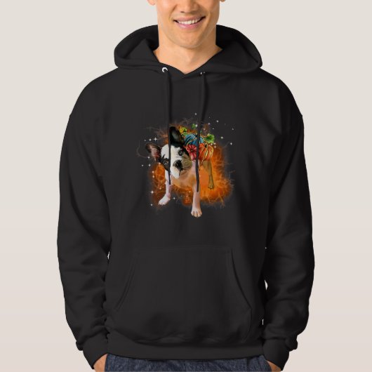 Boston Terrier Miracle Pumpkins Halloween Hoodie (Vorderseite)
