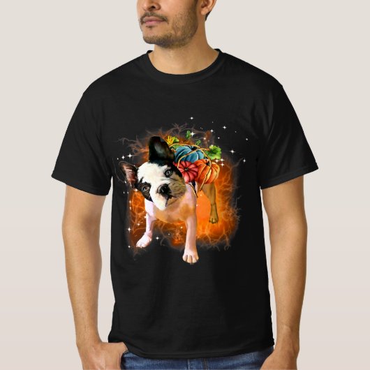 Boston Terrier Miracle Pumpkins Halloween T-Shirt (Vorderseite)