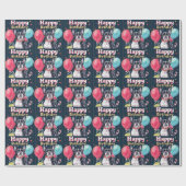 Boston Terrier mit Balloons Geschenkpapier (Flach)