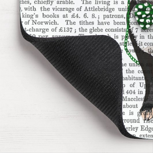 Boston Terrier mit grünem Mustache und Spott Mousepad (Ecke)
